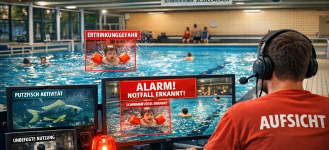 Bild einer Aufsichtsperson am Bildschirm